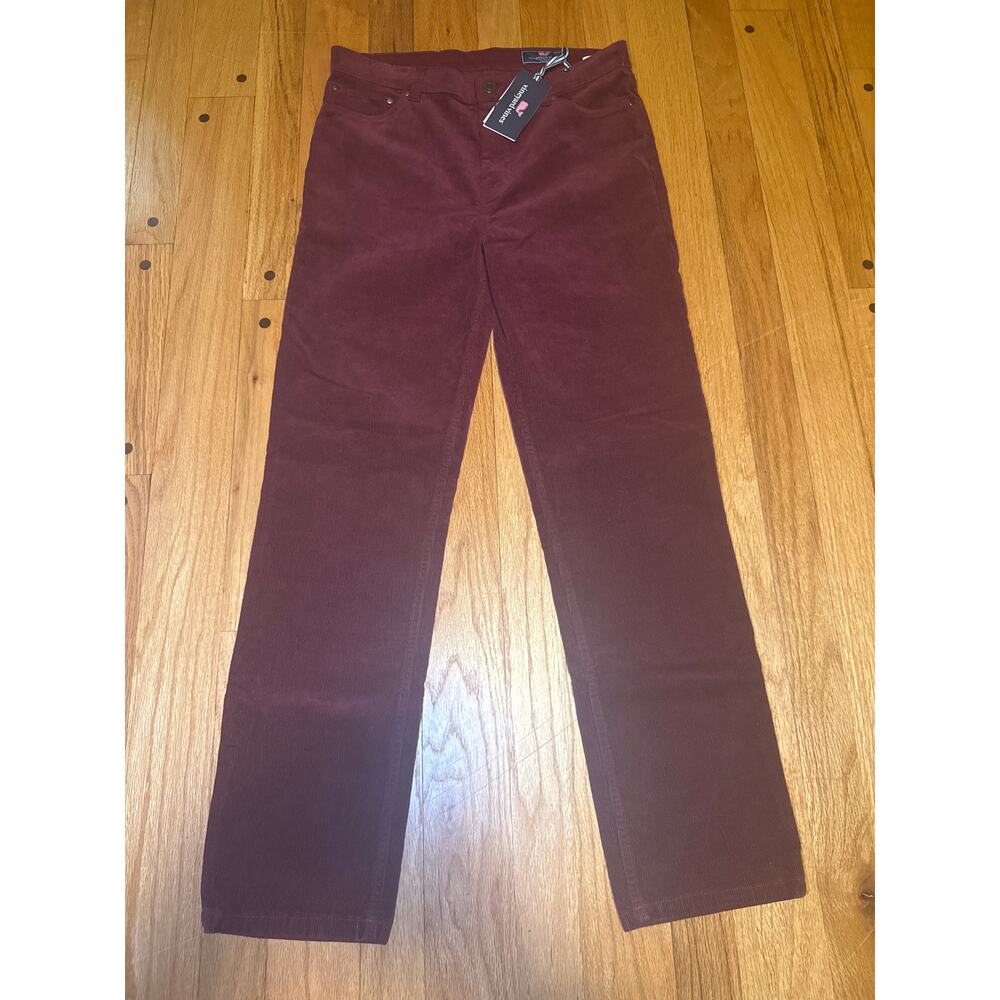 NEW Vineyard Vines Boy's Straight-Leg Burgundy Corduroy Pants